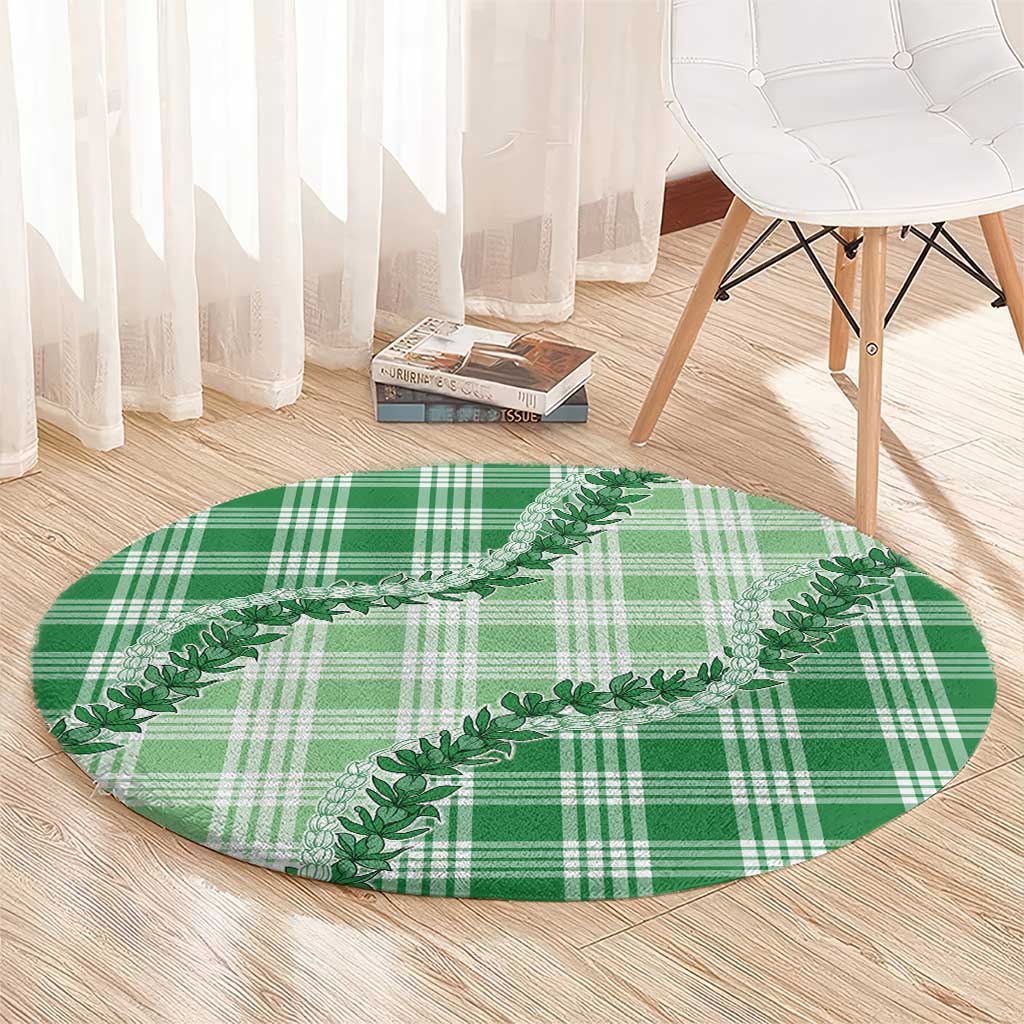 Green Hawaii Palaka Round Carpet Hawaiian Pikake Lei LT05 - Polynesian Pride