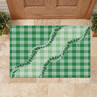 Green Hawaii Palaka Rubber Doormat Hawaiian Pikake Lei LT05 Green - Polynesian Pride