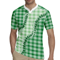 Green Hawaii Palaka Rugby Jersey Hawaiian Pikake Lei LT05 - Polynesian Pride