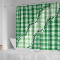 Green Hawaii Palaka Shower Curtain Hawaiian Pikake Lei LT05 - Polynesian Pride