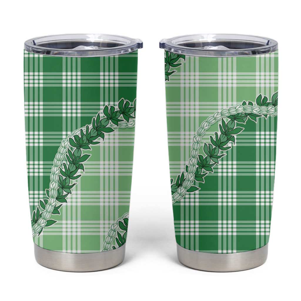 Green Hawaii Palaka Tumbler Cup Hawaiian Pikake Lei LT05 Green - Polynesian Pride