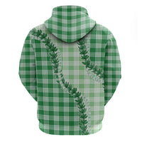 Green Hawaii Palaka Zip Hoodie Hawaiian Pikake Lei LT05 - Polynesian Pride