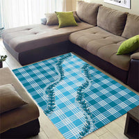 Blue Hawaii Palaka Area Rug Hawaiian Pikake Lei LT05 - Polynesian Pride
