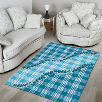 Blue Hawaii Palaka Area Rug Hawaiian Pikake Lei LT05 - Polynesian Pride