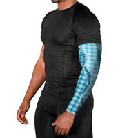 Blue Hawaii Palaka Arm Sleeves Hawaiian Pikake Lei LT05 - Polynesian Pride