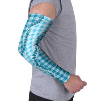 Blue Hawaii Palaka Arm Sleeves Hawaiian Pikake Lei LT05 - Polynesian Pride