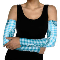 Blue Hawaii Palaka Arm Sleeves Hawaiian Pikake Lei LT05 - Polynesian Pride