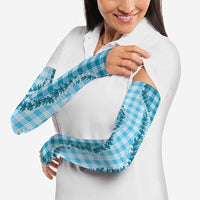Blue Hawaii Palaka Arm Sleeves Hawaiian Pikake Lei LT05 - Polynesian Pride