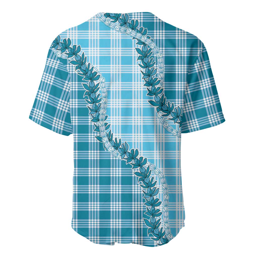 Blue Hawaii Palaka Baseball Jersey Hawaiian Pikake Lei LT05 - Polynesian Pride