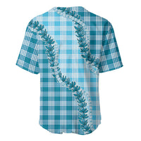 Blue Hawaii Palaka Baseball Jersey Hawaiian Pikake Lei LT05 - Polynesian Pride