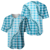 Blue Hawaii Palaka Baseball Jersey Hawaiian Pikake Lei LT05 - Polynesian Pride