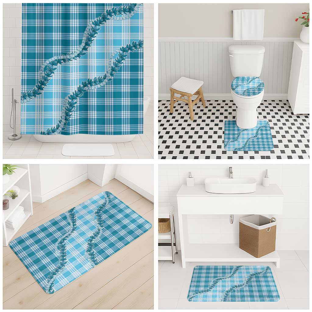 Blue Hawaii Palaka Bathroom Set Hawaiian Pikake Lei LT05 - Polynesian Pride