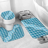 Blue Hawaii Palaka Bathroom Set Hawaiian Pikake Lei LT05 Mat Set Only (3 pcs) One Size Blue - Polynesian Pride