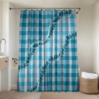 Blue Hawaii Palaka Bathroom Set Hawaiian Pikake Lei LT05 Shower Curtain Only Blue - Polynesian Pride