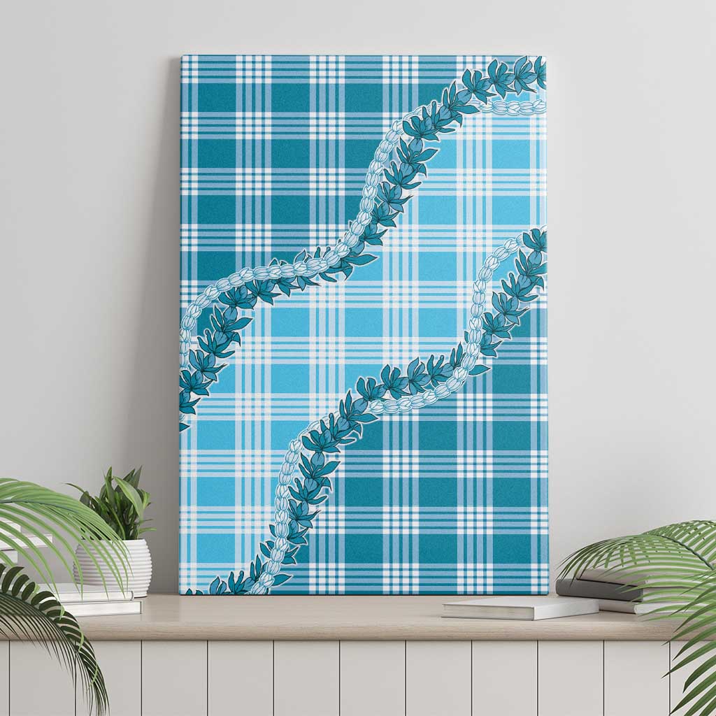 Blue Hawaii Palaka Canvas Wall Art Hawaiian Pikake Lei LT05 - Polynesian Pride