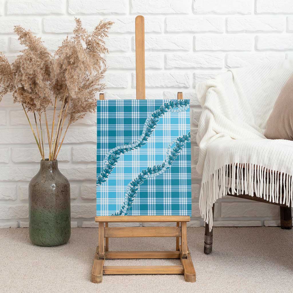 Blue Hawaii Palaka Canvas Wall Art Hawaiian Pikake Lei LT05 - Polynesian Pride