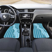 Blue Hawaii Palaka Car Mats Hawaiian Pikake Lei LT05 Set 2pcs - Front Blue - Polynesian Pride