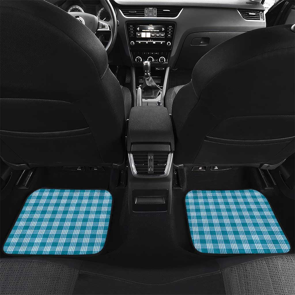 Blue Hawaii Palaka Car Mats Hawaiian Pikake Lei LT05 Set 2pcs - Back Blue - Polynesian Pride