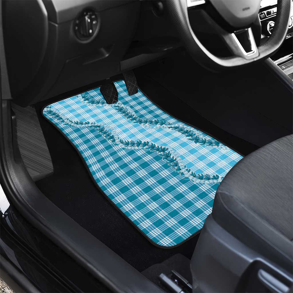 Blue Hawaii Palaka Car Mats Hawaiian Pikake Lei LT05 - Polynesian Pride