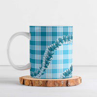 Blue Hawaii Palaka Ceramic Mug Hawaiian Pikake Lei LT05 Blue - Polynesian Pride
