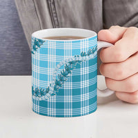 Blue Hawaii Palaka Ceramic Mug Hawaiian Pikake Lei LT05 - Polynesian Pride