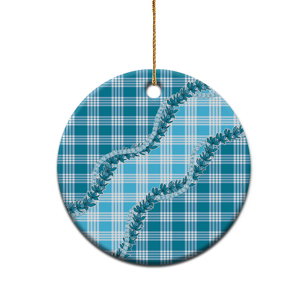 Blue Hawaii Palaka Ceramic Ornament Hawaiian Pikake Lei