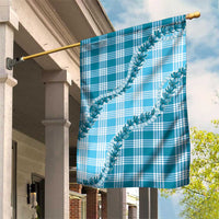 Blue Hawaii Palaka Garden Flag Hawaiian Pikake Lei LT05 House Flag Blue - Polynesian Pride