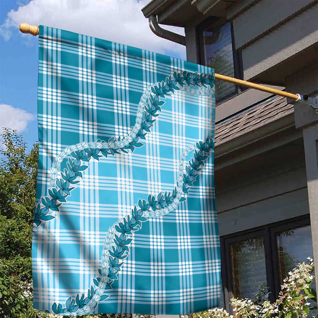 Blue Hawaii Palaka Garden Flag Hawaiian Pikake Lei LT05 - Polynesian Pride