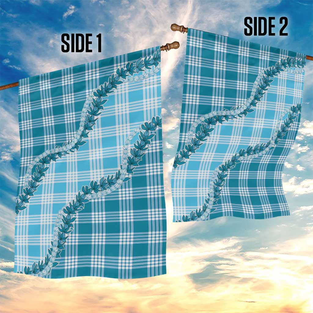 Blue Hawaii Palaka Garden Flag Hawaiian Pikake Lei LT05 - Polynesian Pride