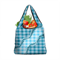 Blue Hawaii Palaka Grocery Bag Hawaiian Pikake Lei LT05 1-pack One Size Blue - Polynesian Pride