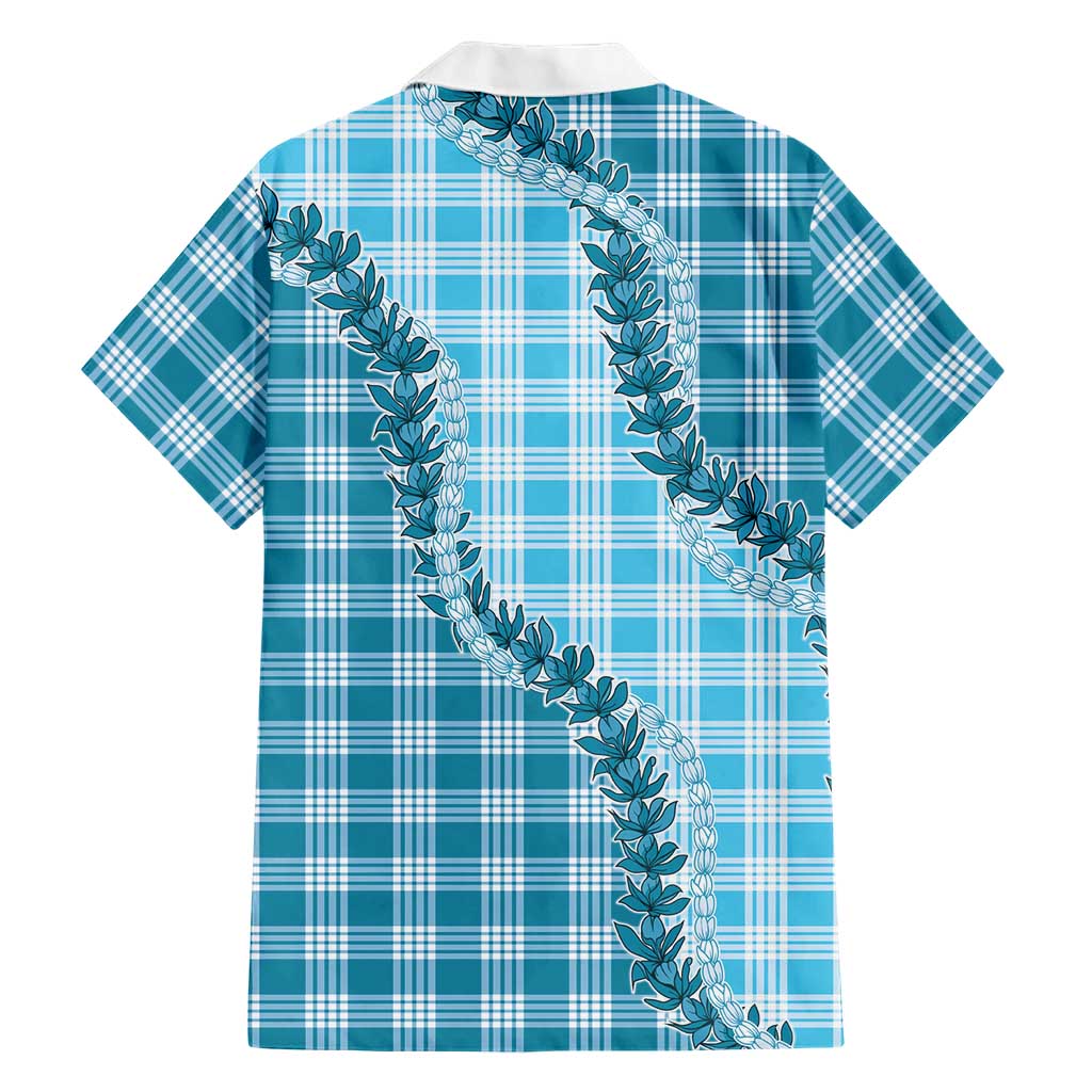 Blue Hawaii Palaka Hawaiian Shirt Hawaiian Pikake Lei LT05 - Polynesian Pride
