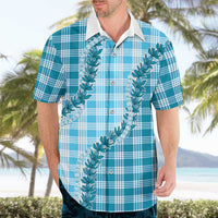 Blue Hawaii Palaka Hawaiian Shirt Hawaiian Pikake Lei LT05 - Polynesian Pride