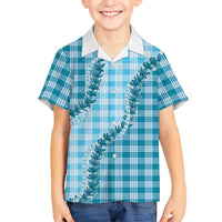 Blue Hawaii Palaka Hawaiian Shirt Hawaiian Pikake Lei LT05 - Polynesian Pride