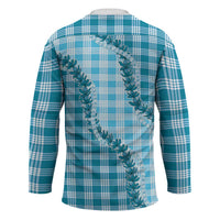 Blue Hawaii Palaka Hockey Jersey Hawaiian Pikake Lei LT05 - Polynesian Pride