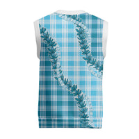 Blue Hawaii Palaka Christmas Knitted V-Neck Vest Hawaiian Pikake Lei LT05 - Polynesian Pride