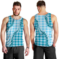 Blue Hawaii Palaka Men Tank Top Hawaiian Pikake Lei LT05 - Polynesian Pride