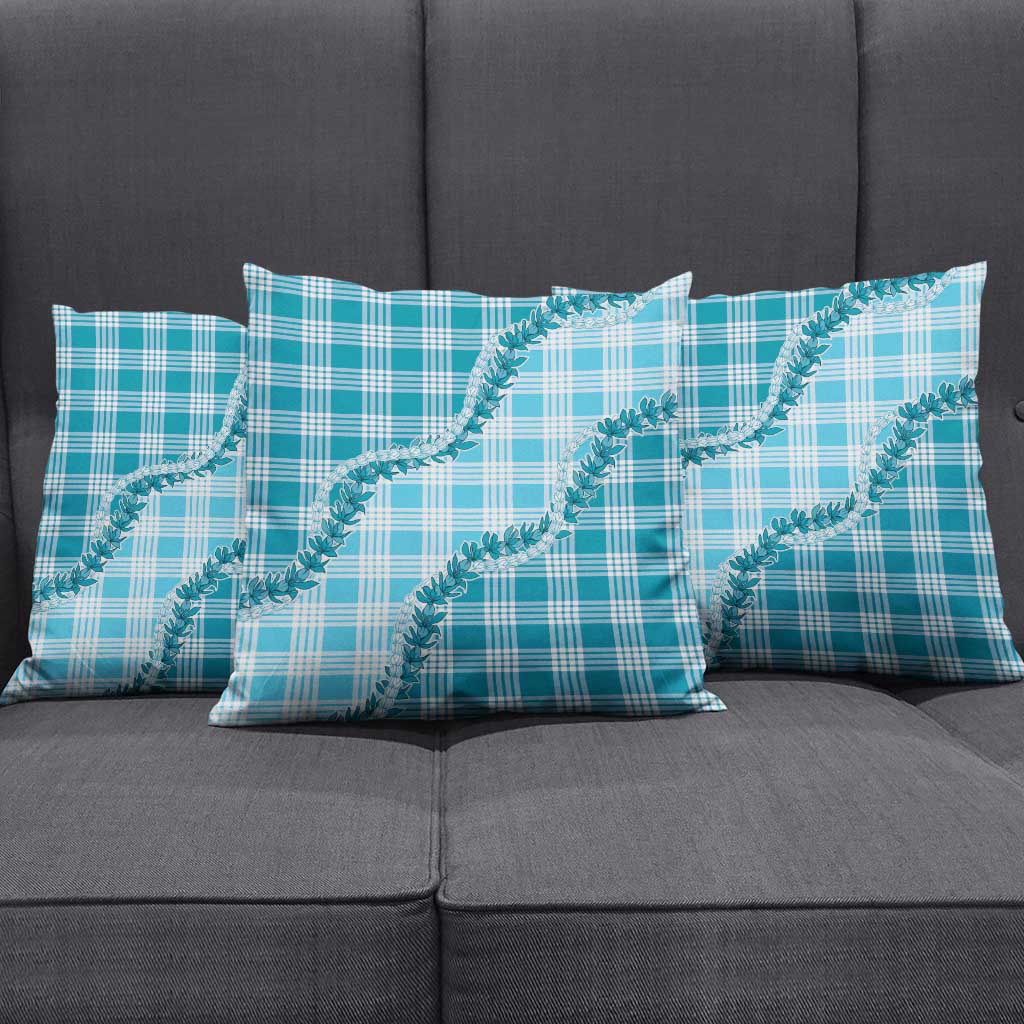 Blue Hawaii Palaka Pillow Cover Hawaiian Pikake Lei LT05 - Polynesian Pride