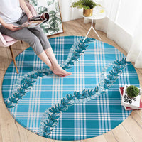 Blue Hawaii Palaka Round Carpet Hawaiian Pikake Lei LT05 - Polynesian Pride