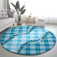 Blue Hawaii Palaka Round Carpet Hawaiian Pikake Lei LT05 - Polynesian Pride