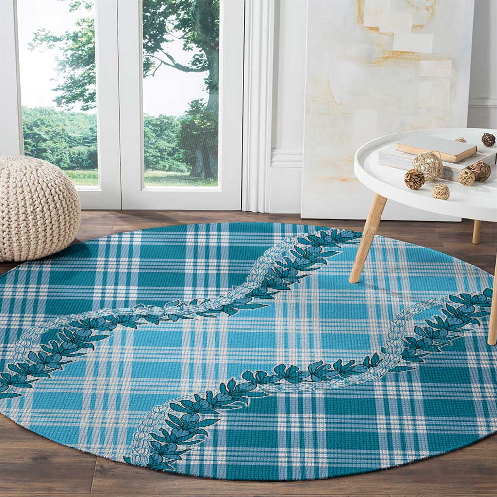 Blue Hawaii Palaka Round Carpet Hawaiian Pikake Lei LT05 - Polynesian Pride