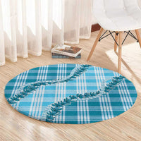 Blue Hawaii Palaka Round Carpet Hawaiian Pikake Lei LT05 - Polynesian Pride