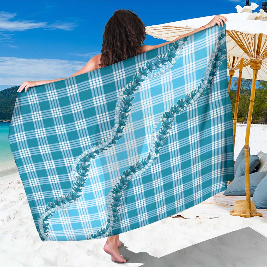 Blue Hawaii Palaka Sarong Hawaiian Pikake Lei LT05 One Size 44 x 66 inches Blue - Polynesian Pride