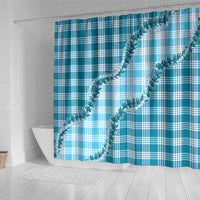 Blue Hawaii Palaka Shower Curtain Hawaiian Pikake Lei LT05 - Polynesian Pride