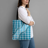 Blue Hawaii Palaka Tote Bag Hawaiian Pikake Lei LT05 - Polynesian Pride