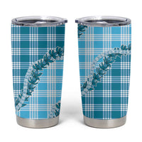 Blue Hawaii Palaka Tumbler Cup Hawaiian Pikake Lei LT05 Blue - Polynesian Pride