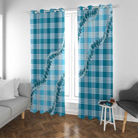 Blue Hawaii Palaka Window Curtain Hawaiian Pikake Lei LT05 With Grommets Blue - Polynesian Pride