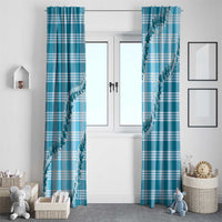 Blue Hawaii Palaka Window Curtain Hawaiian Pikake Lei LT05 - Polynesian Pride