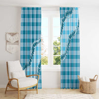 Blue Hawaii Palaka Window Curtain Hawaiian Pikake Lei LT05 - Polynesian Pride