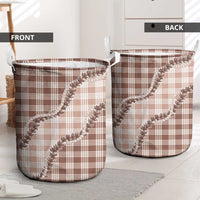 Beige Hawaii Palaka Laundry Basket Hawaiian Pikake Lei LT05 - Polynesian Pride