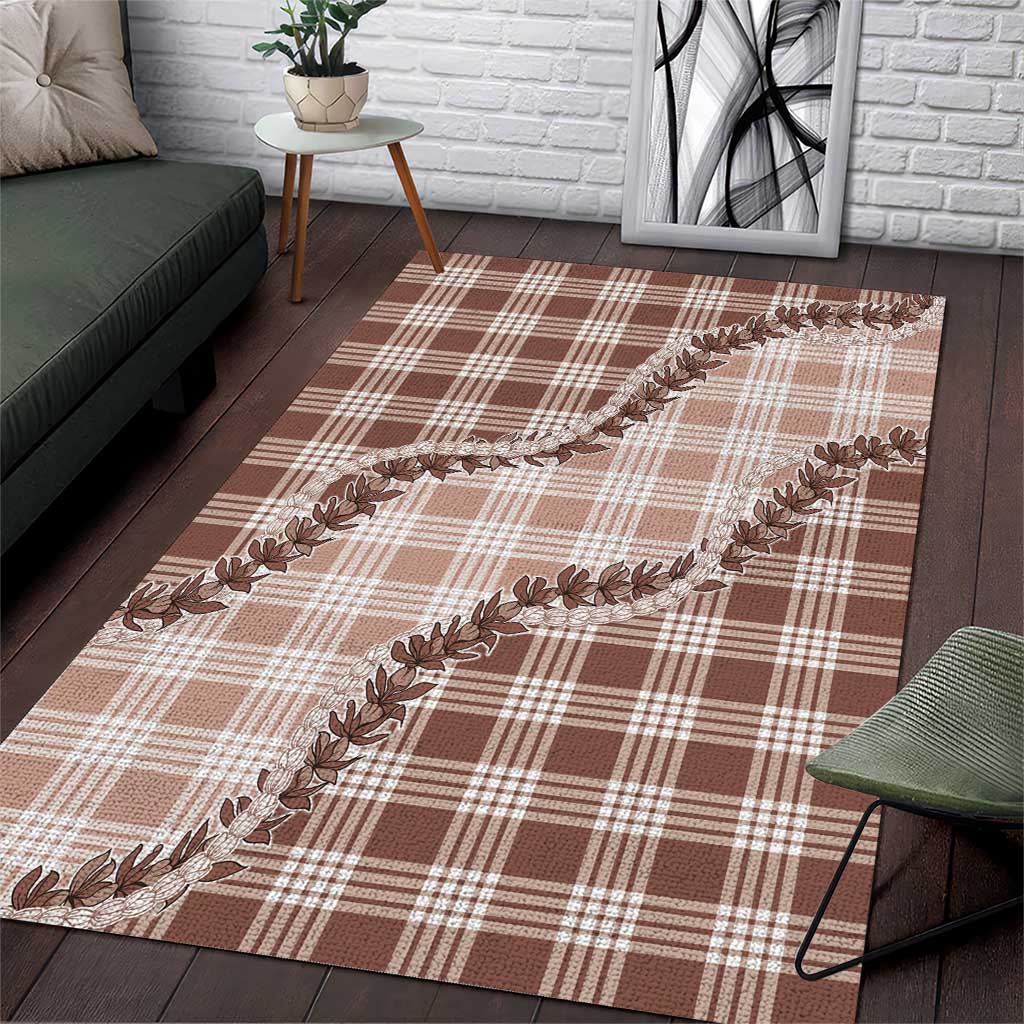 Beige Hawaii Palaka Area Rug Hawaiian Pikake Lei LT05 Beige - Polynesian Pride